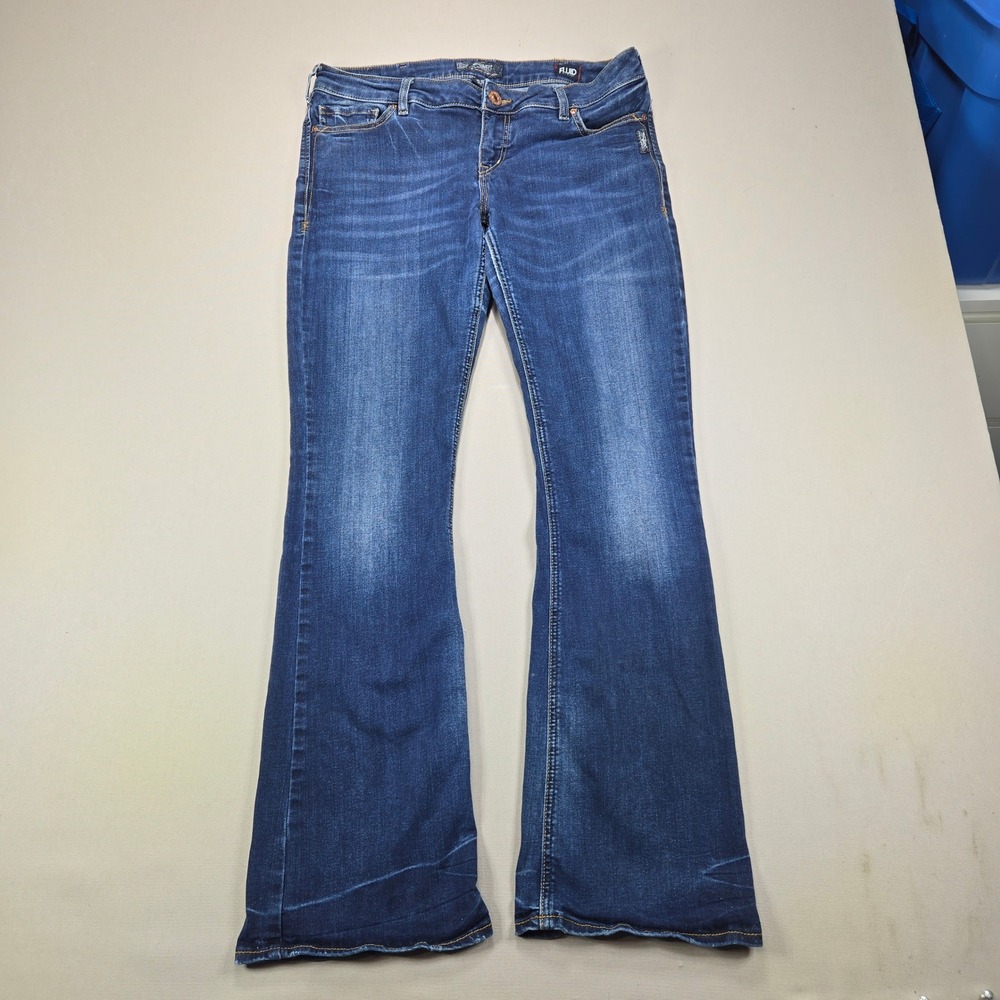 Silver Jeans Co Tuesday Low Boot Fluid Denim Dark Indigo Wash Women W33 L33